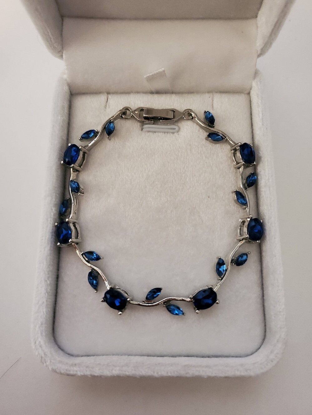 Silver Blue Stone Vine Bracelet